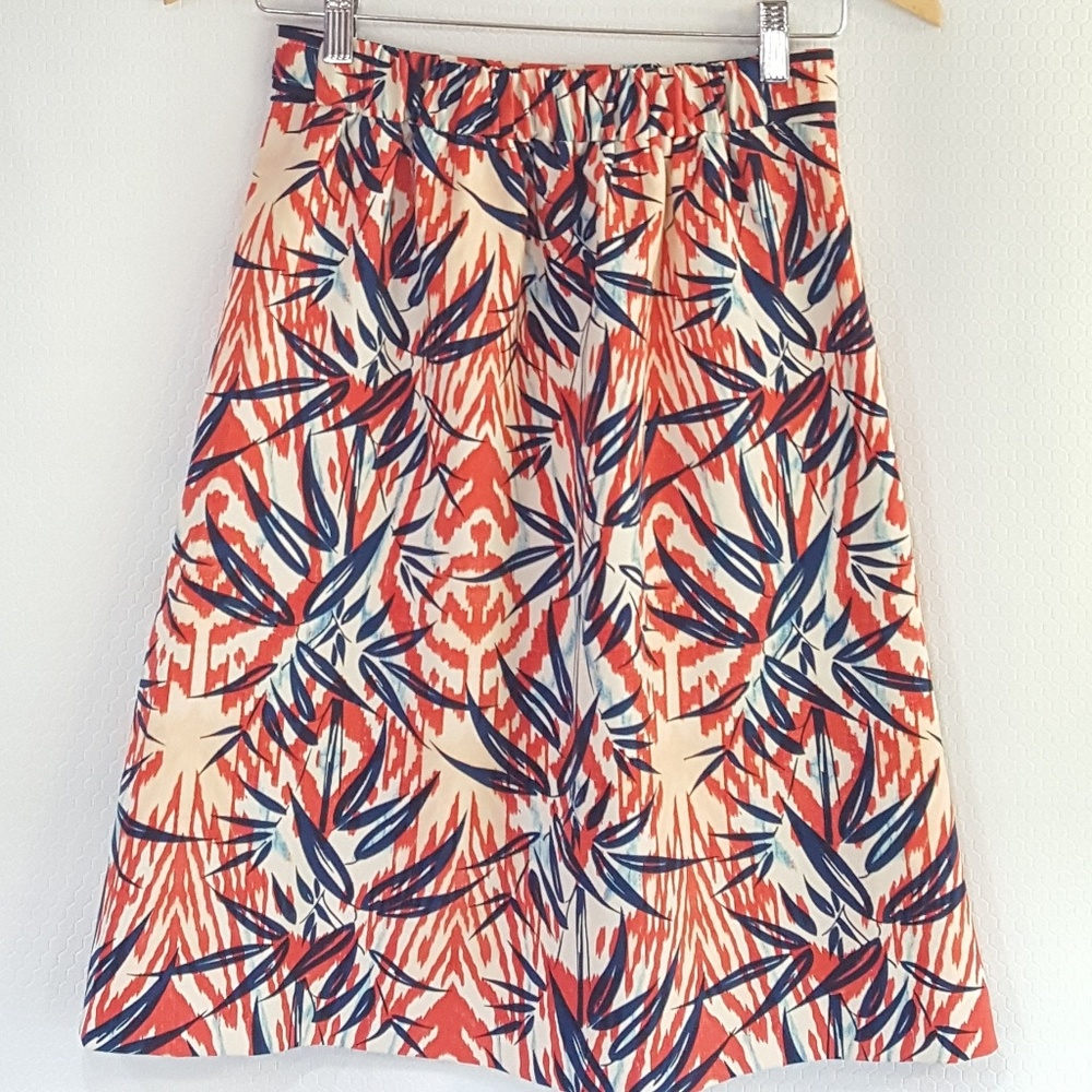 Zara Basic Elastic Aline Full Tropical Print Skirt - image 2